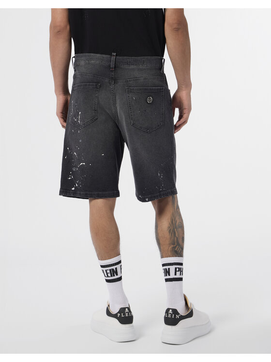 PHILIPP PLEIN PHILIPP PLEIN Džínsové šortky 29790 Čierna Regular Fit