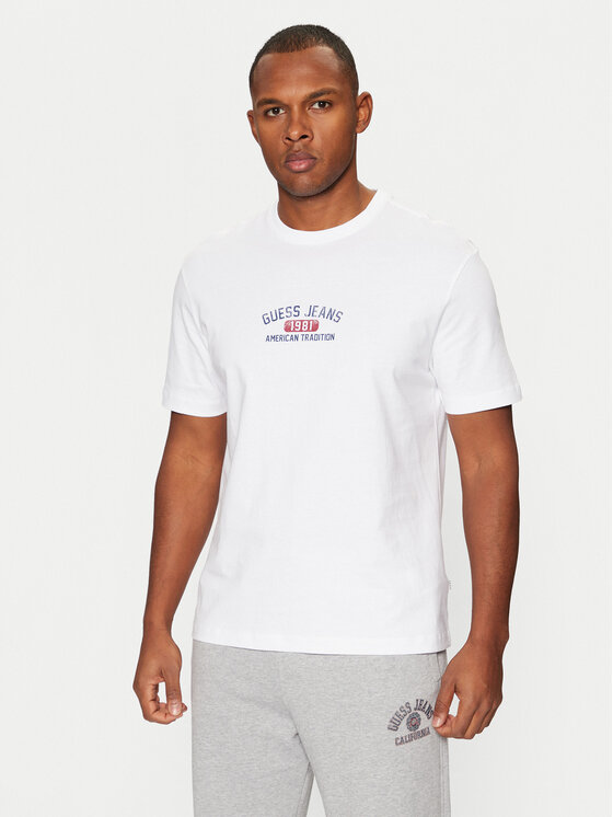 Guess Jeans Guess Jeans T-Shirt M5RI77 K8FQ4 Biały Regular Fit