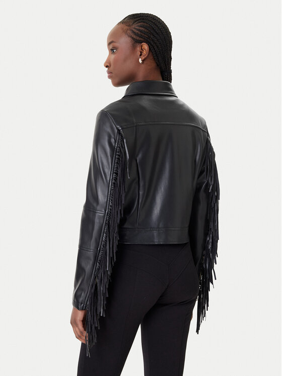 Rinascimento Rinascimento Geacă din imitație de piele CFC0124662003 Negru Regular Fit