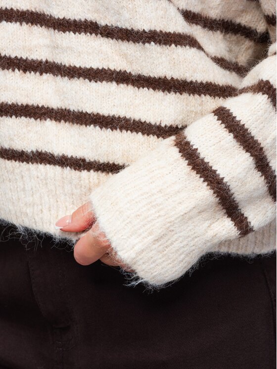 Ombre Ombre Svetr OW-SW-E0056 Béžová Relaxed Fit