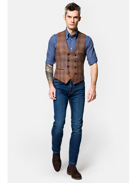 Lancerto Lancerto Kamizelka KA099222000002 Brązowy Slim Fit