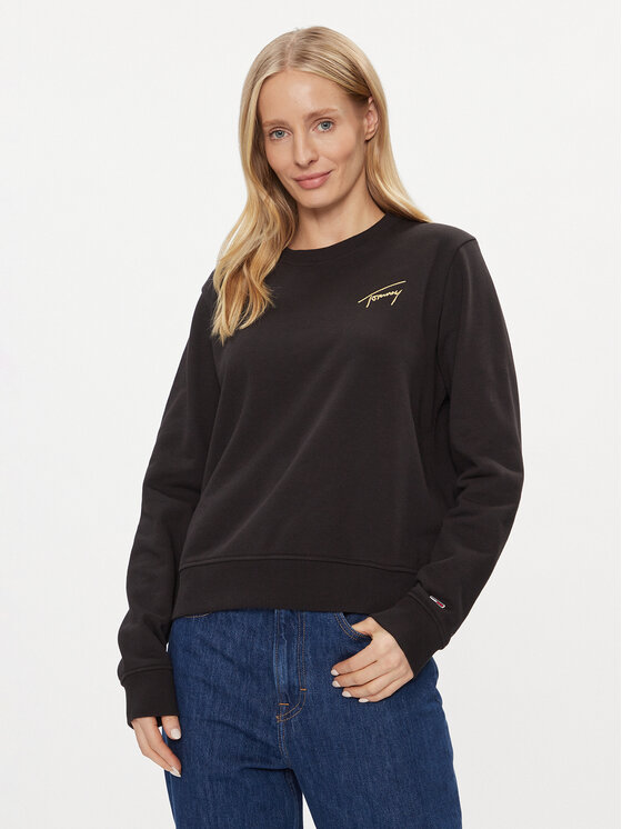 Tommy Jeans Tommy Jeans Mikina Gold Signature DW0DW16906 Čierna Regular Fit