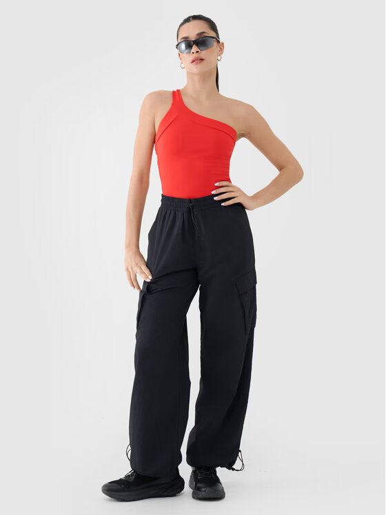 4F 4F Tričko 4FRSS25TSLEF222-62S Červená Slim Fit
