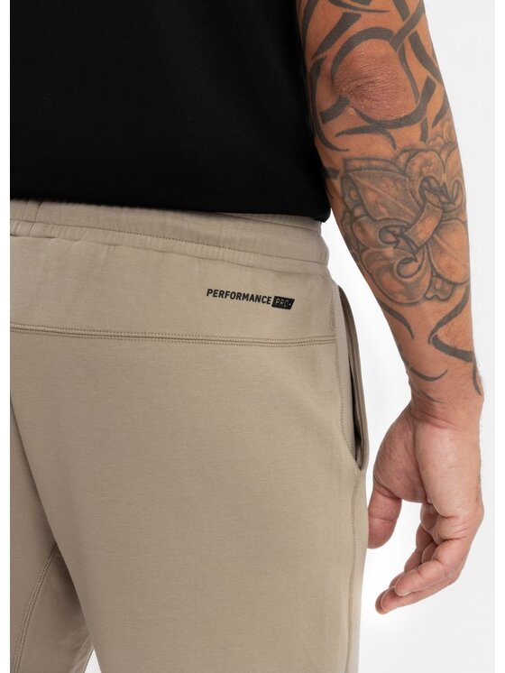 PITBULL PITBULL Szorty materiałowe Szorty dresowe męskie DOGWOOD POCKET XL Beżowy Regular Fit