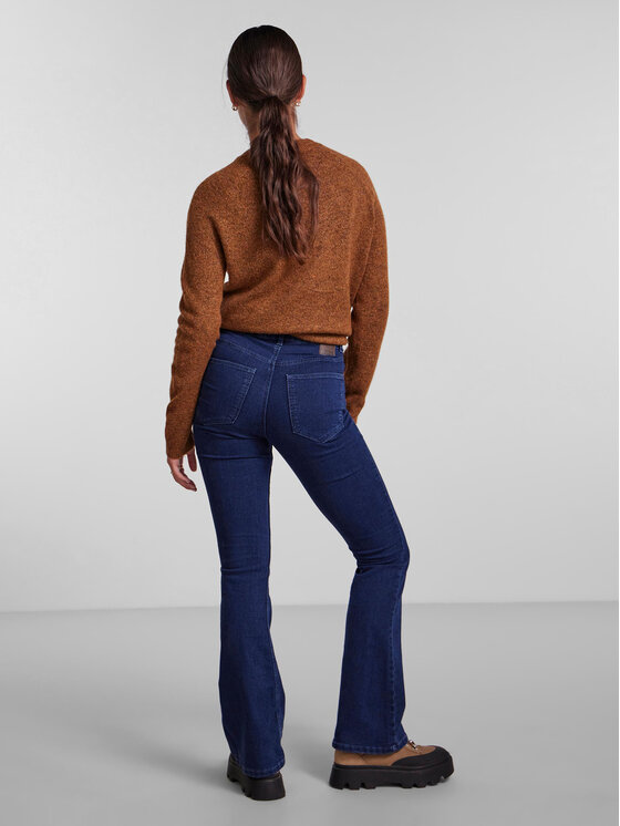 Pieces Pieces Traperice 17127256 Tamnoplava Flared Fit