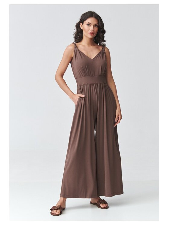 Makadamia Makadamia Kombinezon M925 Brązowy Loose Fit