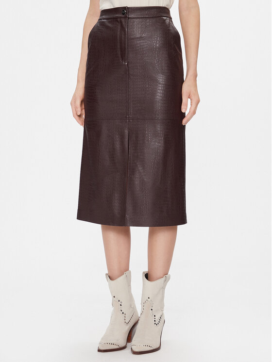 Max Mara Leisure Max Mara Leisure Lederrock Ethel 2416771027 Dunkelrot Regular Fit