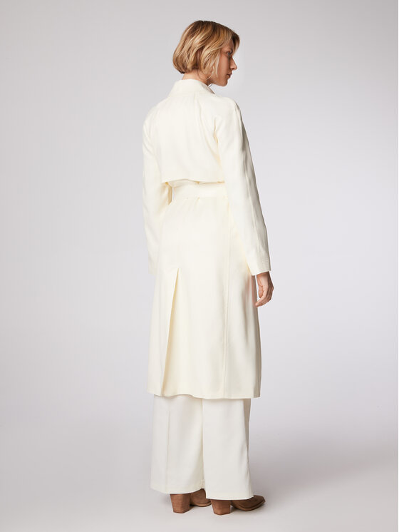 Simple Simple Tenchcoat PLD003 Weiß Regular Fit