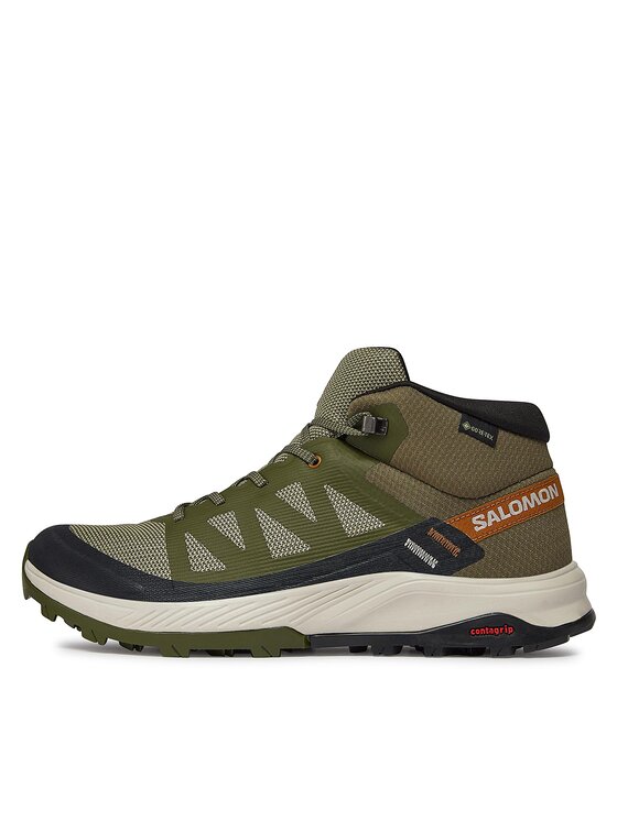 Salomon Salomon Παπούτσια πεζοπορίας Outrise Mid GORE-TEX L47143600 Χακί