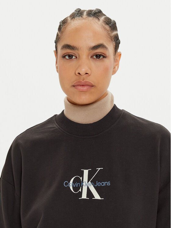 Calvin Klein Jeans Calvin Klein Jeans Μπλούζα Monologo J20J224177 Μαύρο Regular Fit