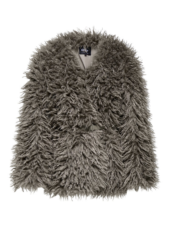 ONLY ONLY Pelzmantel Barcelona 15352755 Grau Regular Fit