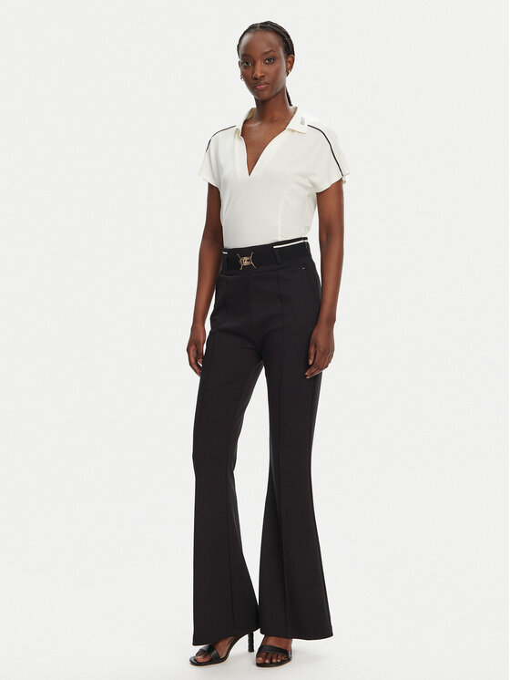 Liu Jo Sport Liu Jo Sport Pantaloni di tessuto TA5256 JS182 Nero Flare Fit