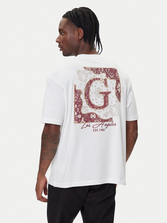Guess Guess Tričko M5BI16 I3Z14 Biela Relaxed Fit