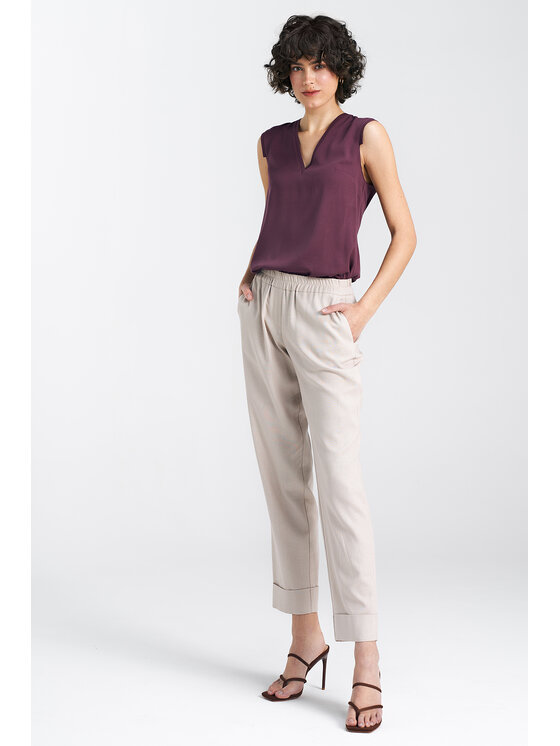 NIFE NIFE Bluzka B161 Fioletowy Regular Fit