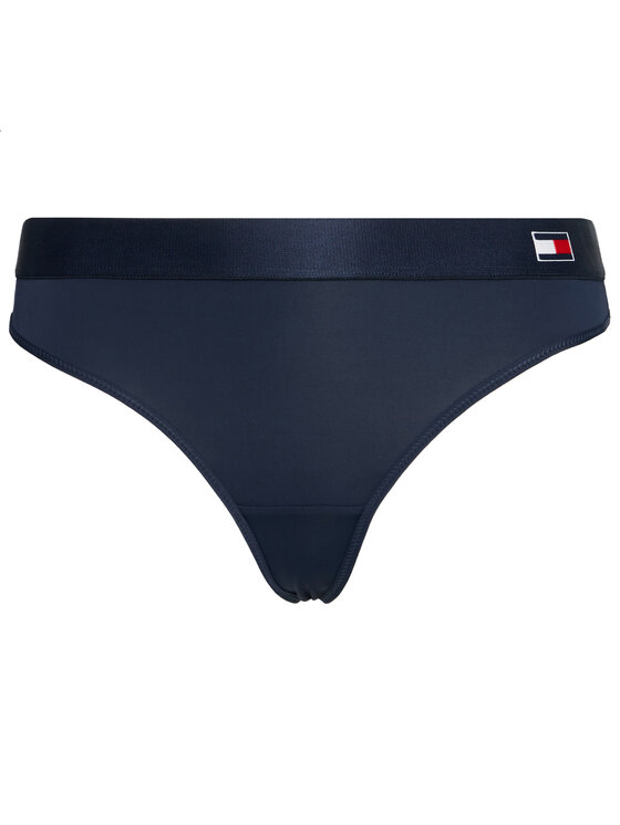 Tommy Hilfiger Kalhotky string Thong UW0UW01043 Tmavomodrá