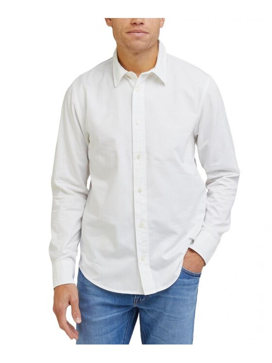 Lee Lee Camicia PATCH SHIRT BRIGHT WHITE Bianco Regular Fit
