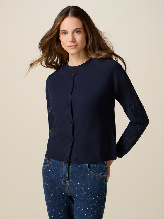 Oltre Oltre Maglione M032J005334N034 Blu Regular Fit