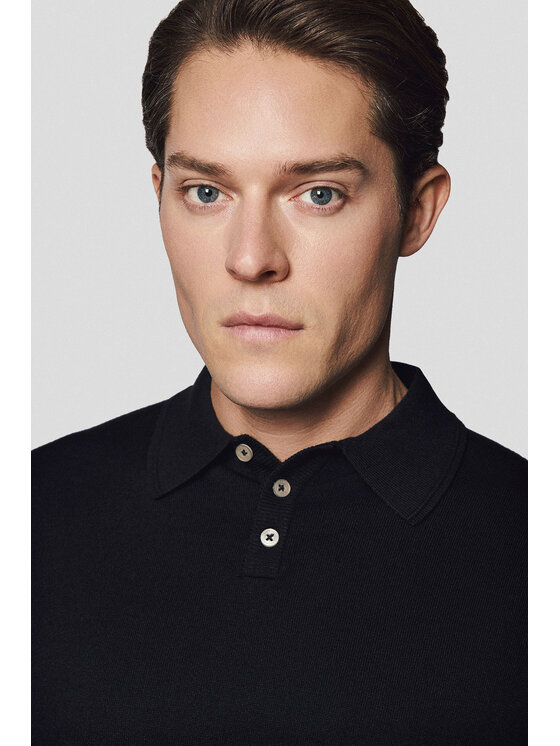 Lancerto Lancerto Polo Nils PO073125000050 Czarny Regular Fit