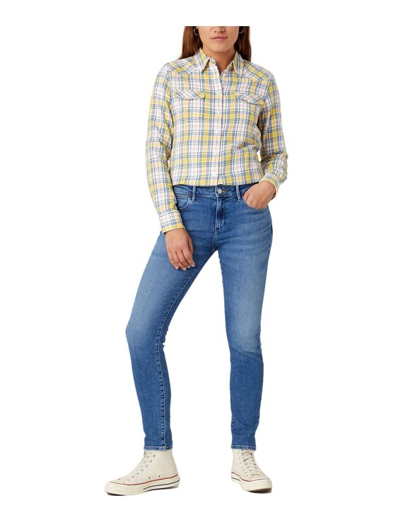 Wrangler Wrangler Jeansy W28K4736Y Niebieski Skinny Fit