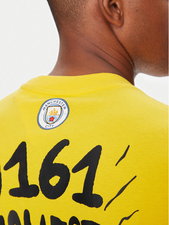 Puma Puma T-Shirt CWC Hoops x Man City 631696 Żółty Regular Fit