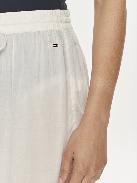 Tommy Hilfiger Tommy Hilfiger Текстилни панталони UW0UW02950 Екрю Regular Fit