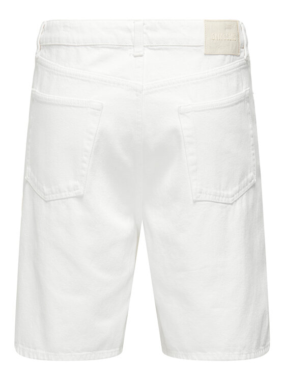 Only & Sons Only & Sons Pantaloni scurți de blugi Fade 22031662 Alb Loose Fit