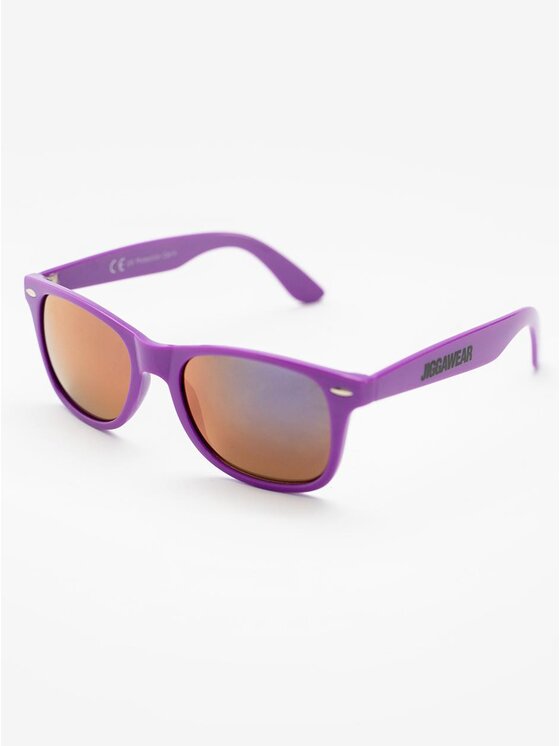 Jigga Wear Jigga Wear Okulary przeciwsłoneczne Okulary Przeciwsłoneczne Wayfarer Fioletowe / Złote Lustro Jigga Wear Z Filtrem UV 400 Name uni Fioletowy