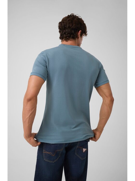 Guess Guess T-Shirt 183983 Modrá Classic Fit
