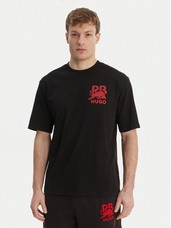 HUGO Tricou Delel_RB 50564572 Negru Relaxed Fit