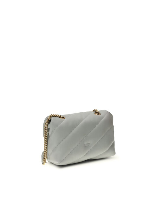 PINKO PINKO Torebka Gray Calf Leather Bos Taurus Shoulder Szary