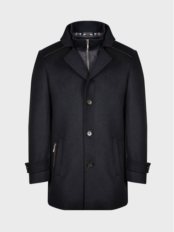 Evenemen Evenemen Płaszcz zimowy BRENO Granatowy Slim Fit