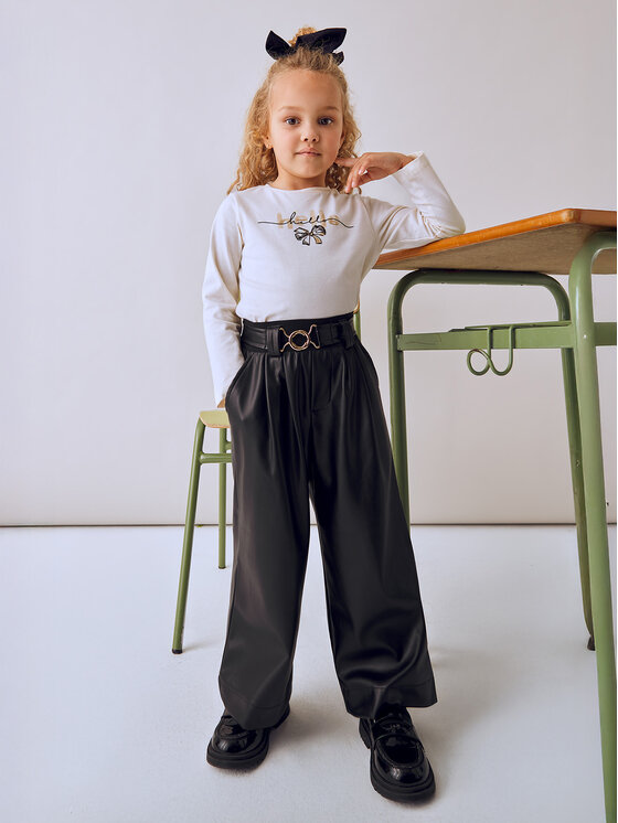 Mayoral Mayoral Hose aus Kunstleder 4574 Schwarz Regular Fit