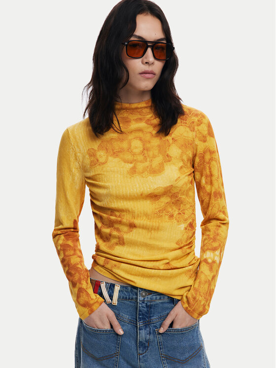 Desigual Desigual Rollkragenpullover Ottawa 25WWJF38 Gelb Regular Fit