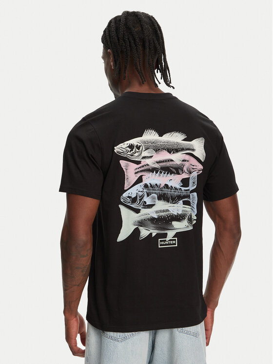 Hunter Hunter T-särk Raasay Graphic HARM0034251 Must Regular Fit