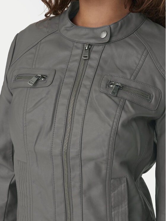 ONLY ONLY Giacca in similpelle Bandit 15081400 Grigio Regular Fit