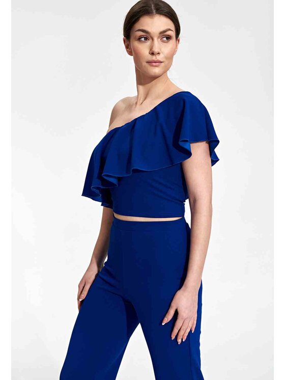 FIGL FIGL Bluzka M875 Niebieski Regular Fit