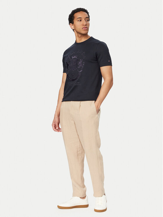 Tommy Hilfiger Tommy Hilfiger T-Shirt MW0MW42373 Tmavomodrá Regular Fit