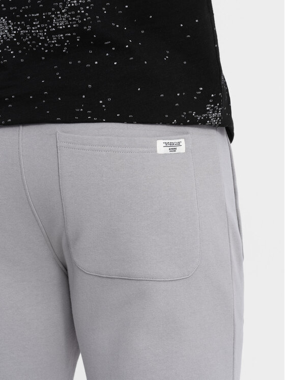 Ombre Ombre Spodnie dresowe OM-PABS-0206 Szary Regular Fit