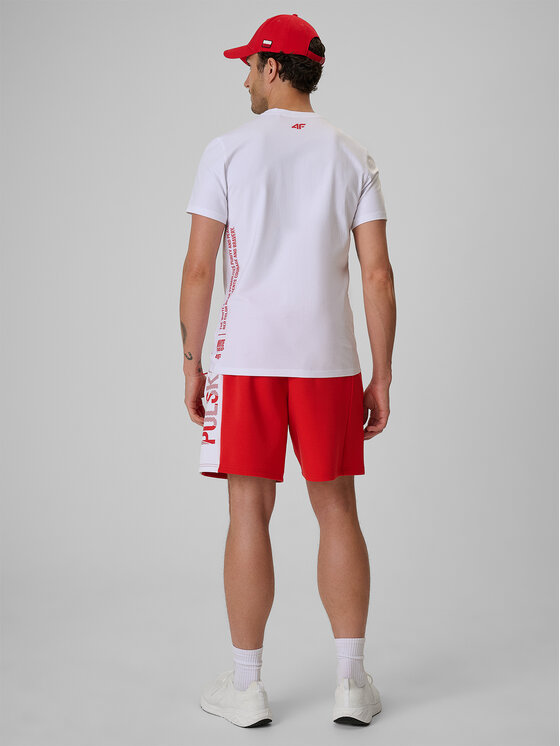4F 4F Szorty sportowe STREFA KIBICA Czerwony Regular Fit