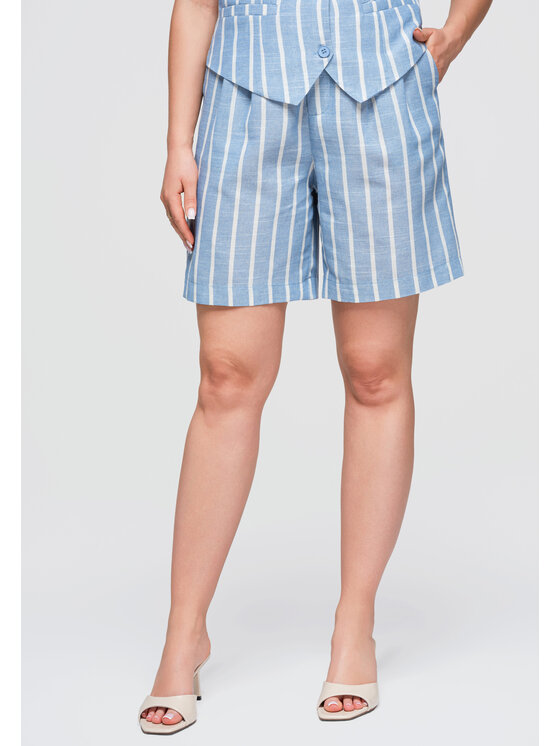 Ombre Ombre Szorty materiałowe OW-ST-E0017 Niebieski Relaxed Fit