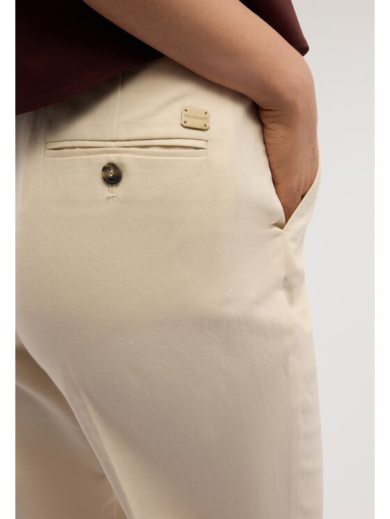 Trussardi Trussardi Pantaloni di tessuto P269A102360N002 Crema Over Fit