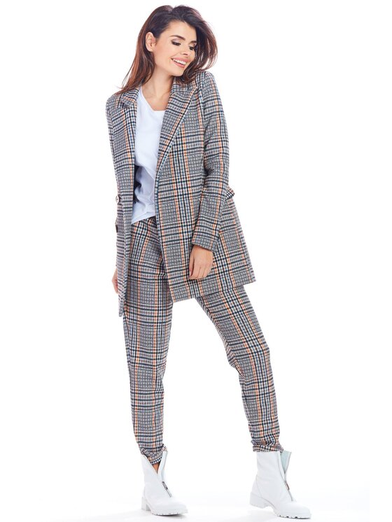 Awama Awama Marynarka A364 Granatowy Basic Fit