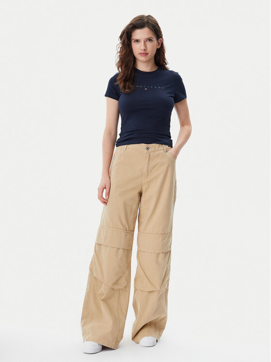 Tommy Jeans Tommy Jeans Marškinėliai Tonal Linear DW0DW20315 Tamsiai mėlyna Slim Fit