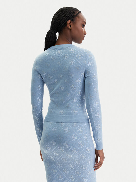 Guess Guess Пуловер W6RR66 Z3JD2 Светлосиньо Regular Fit