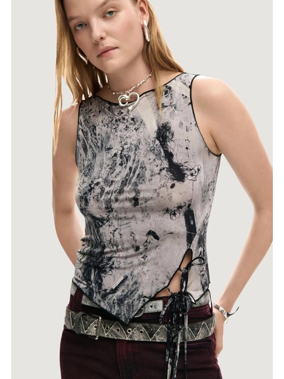 Desigual Desigual Canottiera TS_EDIMBURGO Grigio Casual Fit