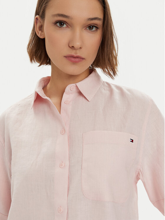 Tommy Hilfiger Tommy Hilfiger Πουκάμισο WW0WW41392 Ροζ Relaxed Fit