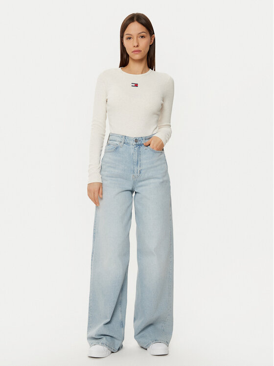 Tommy Jeans Tommy Jeans Блузка DW0DW20178 Écru Slim Fit