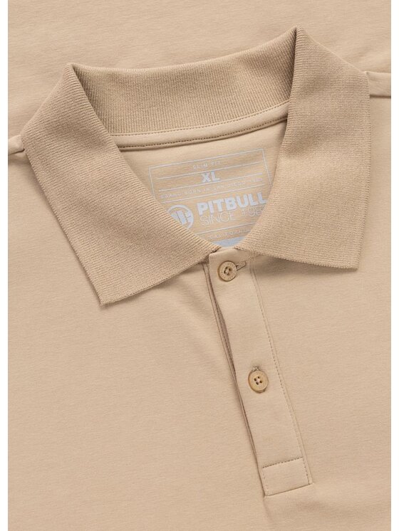 PITBULL PITBULL Polo SMALL LOGO Beżowy Regular Fit