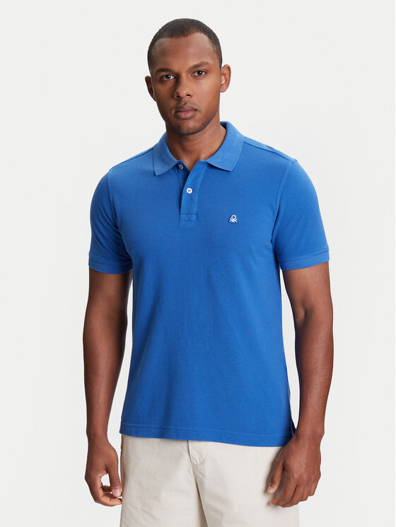 United Colors Of Benetton United Colors Of Benetton Polo 3089J3179 Niebieski Regular Fit