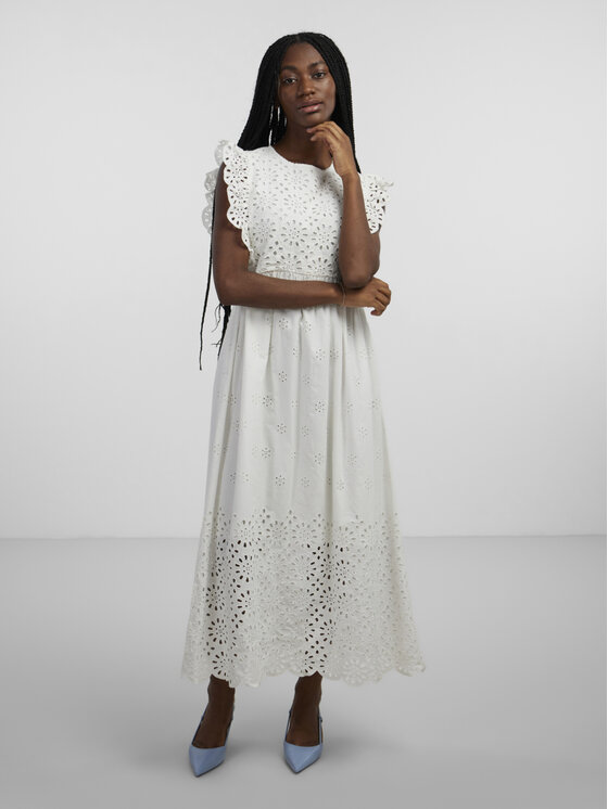 YAS YAS Kasdieninė suknelė 26030193 Balta Regular Fit